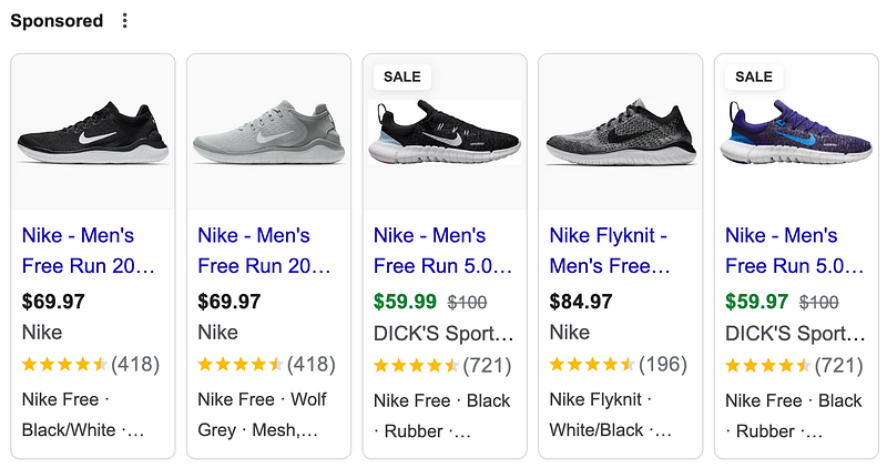 Rich snippets product ratings and Google Shopping product reviews feed ratings.