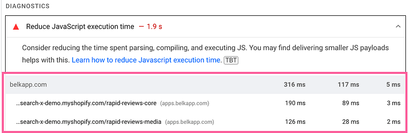 ~2 seconds difference in page Javascript execution time