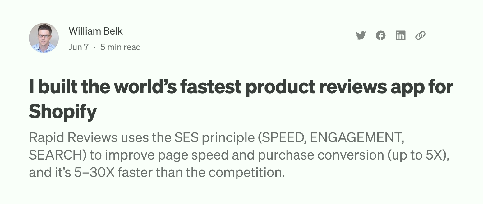 Fastest best product reviews app for Shopify