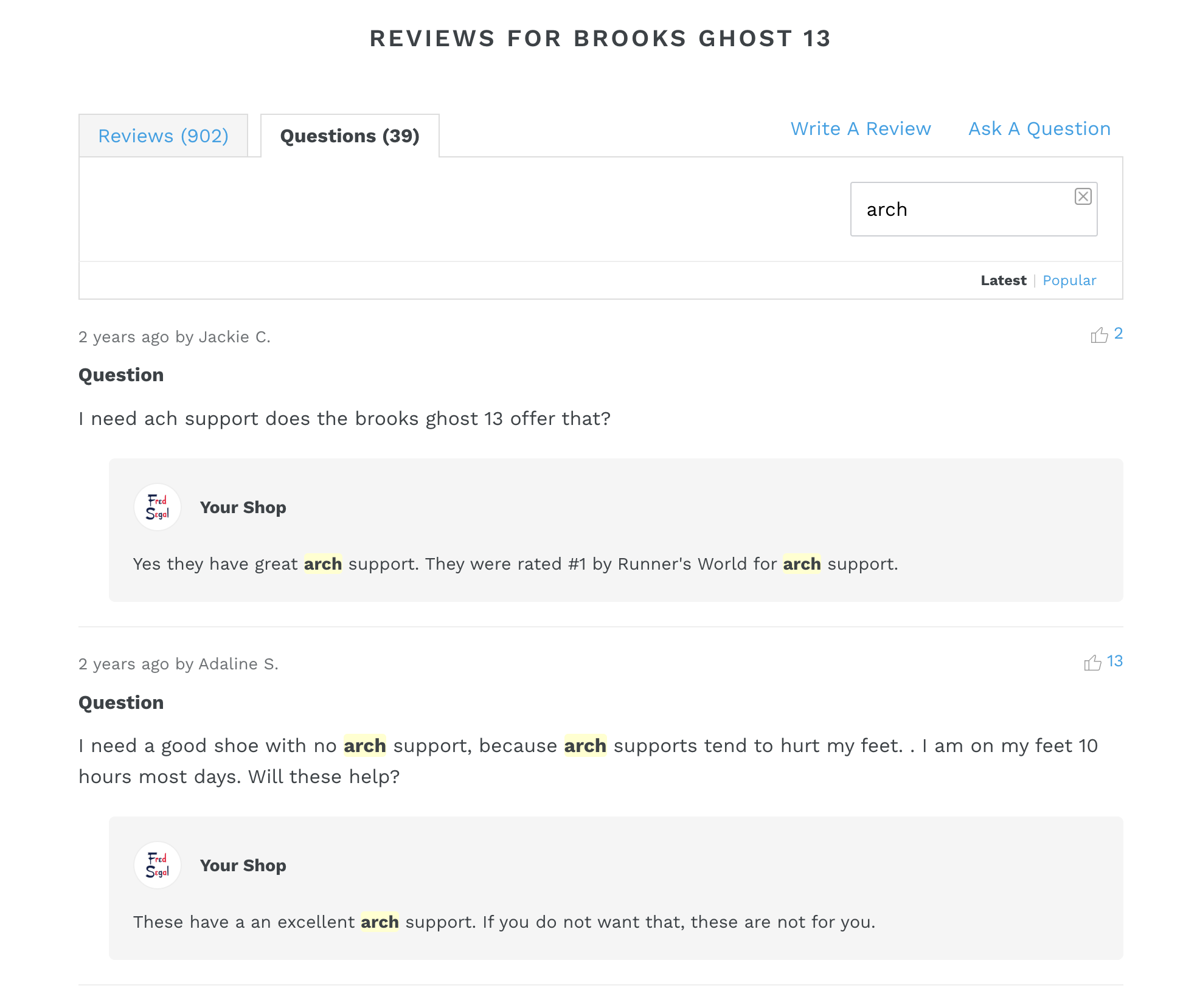 Shopify Product Reviews Questions Answers Responsive