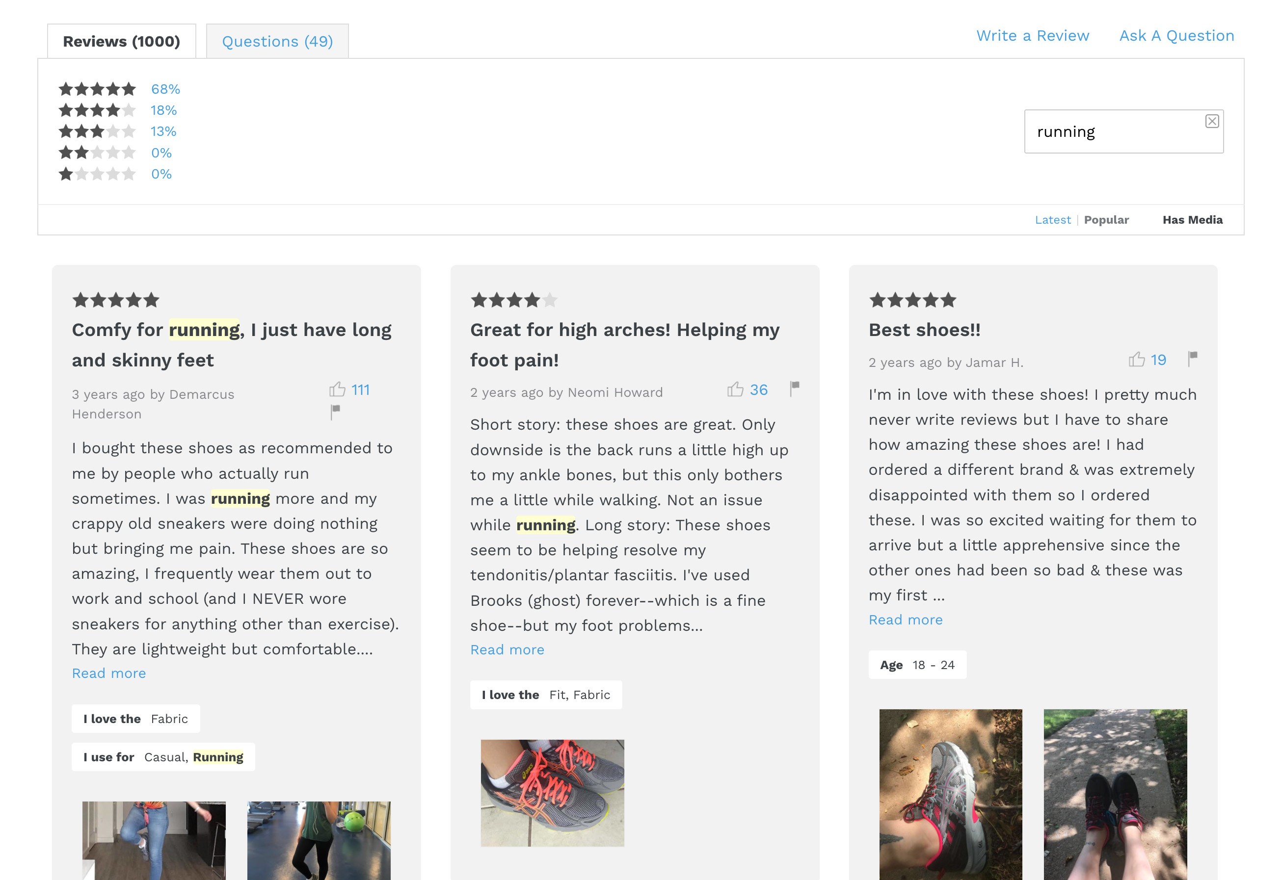 Shopify Product Reviews & Replies Tiled Layout Mobile